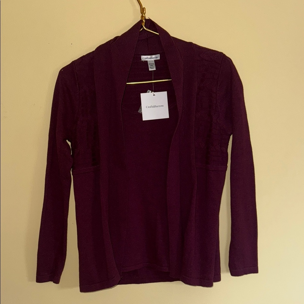 NWT Croft & Barrow Cardigan/Top Set